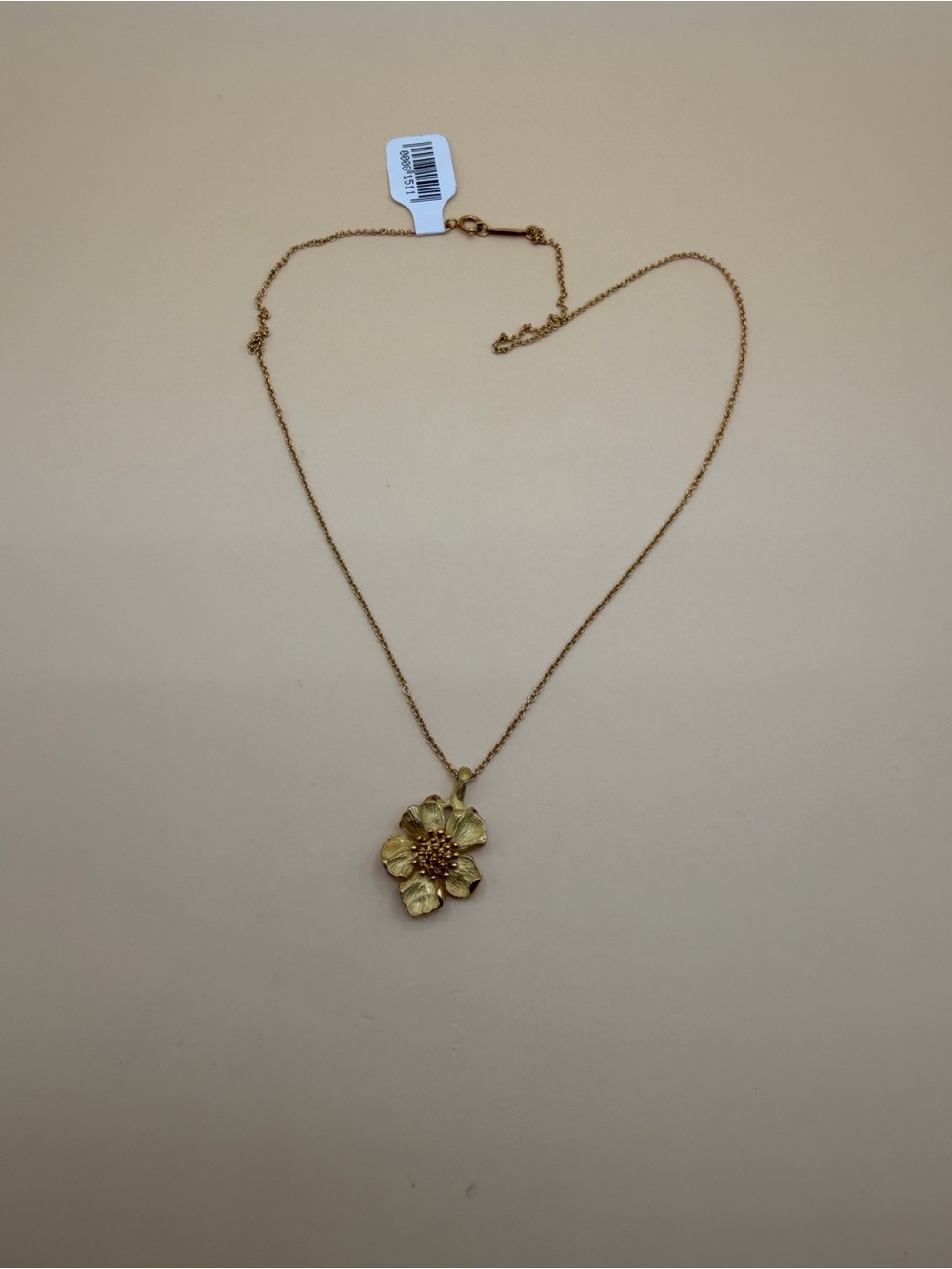 TIFFANY & CO. Dogwood 18k Yellow Gold Pendant Necklace 16”